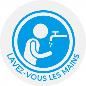 stickers "lavez-vous les mains"ronds