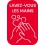 Stickers "lavez-vous les mains" rectangulaires rouges